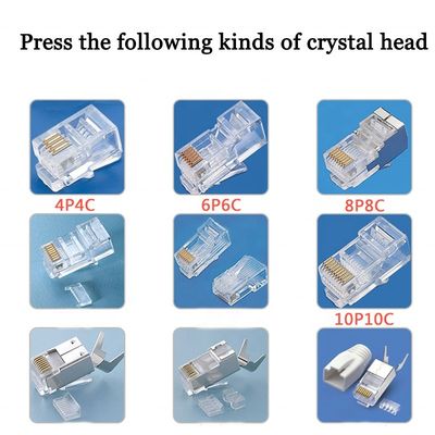 2P2C-8P8C 適用可能なRJ45コネクタ・クリッピングマシン 0.5Tのクリッピング容量